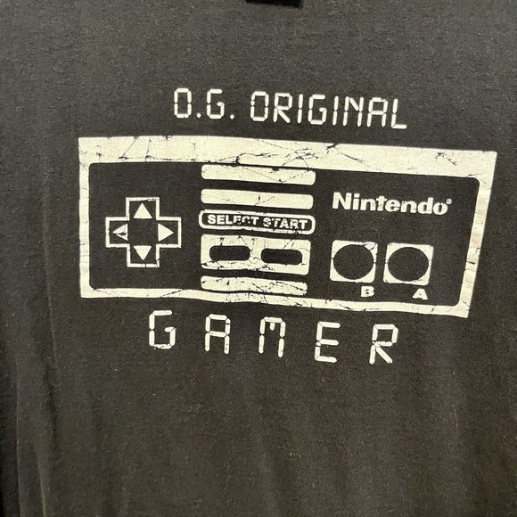 Vintage T-Shirt Nintendo “OG GAMER” Controller On GIANT‎ Tag Black Medium Y2K - Picture 3 of 8